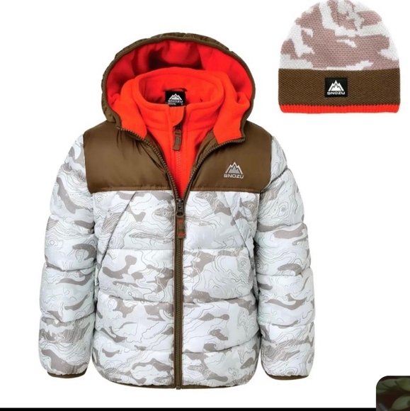SNOZU  Puffer Hooded Jacket Quilted Pockets‎, Nwt 4t - Picture 1 of 2
